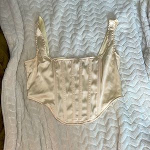 Missguided satin cream corset top